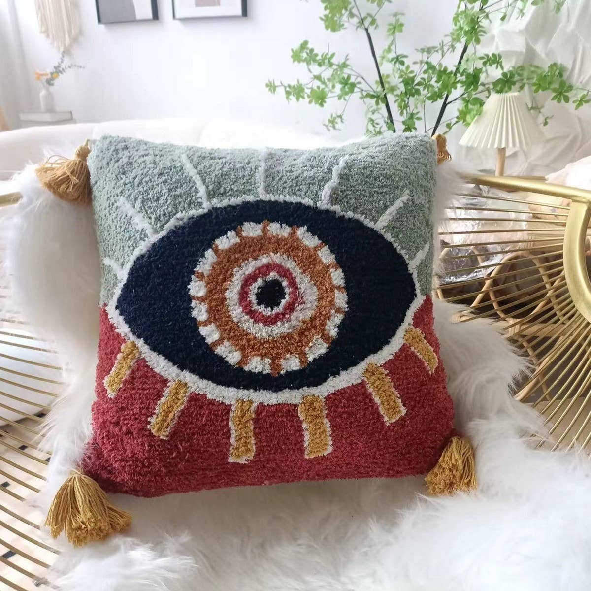 DEVIL EYE PATTERN BOLSTER PILLOW FOR COUCH