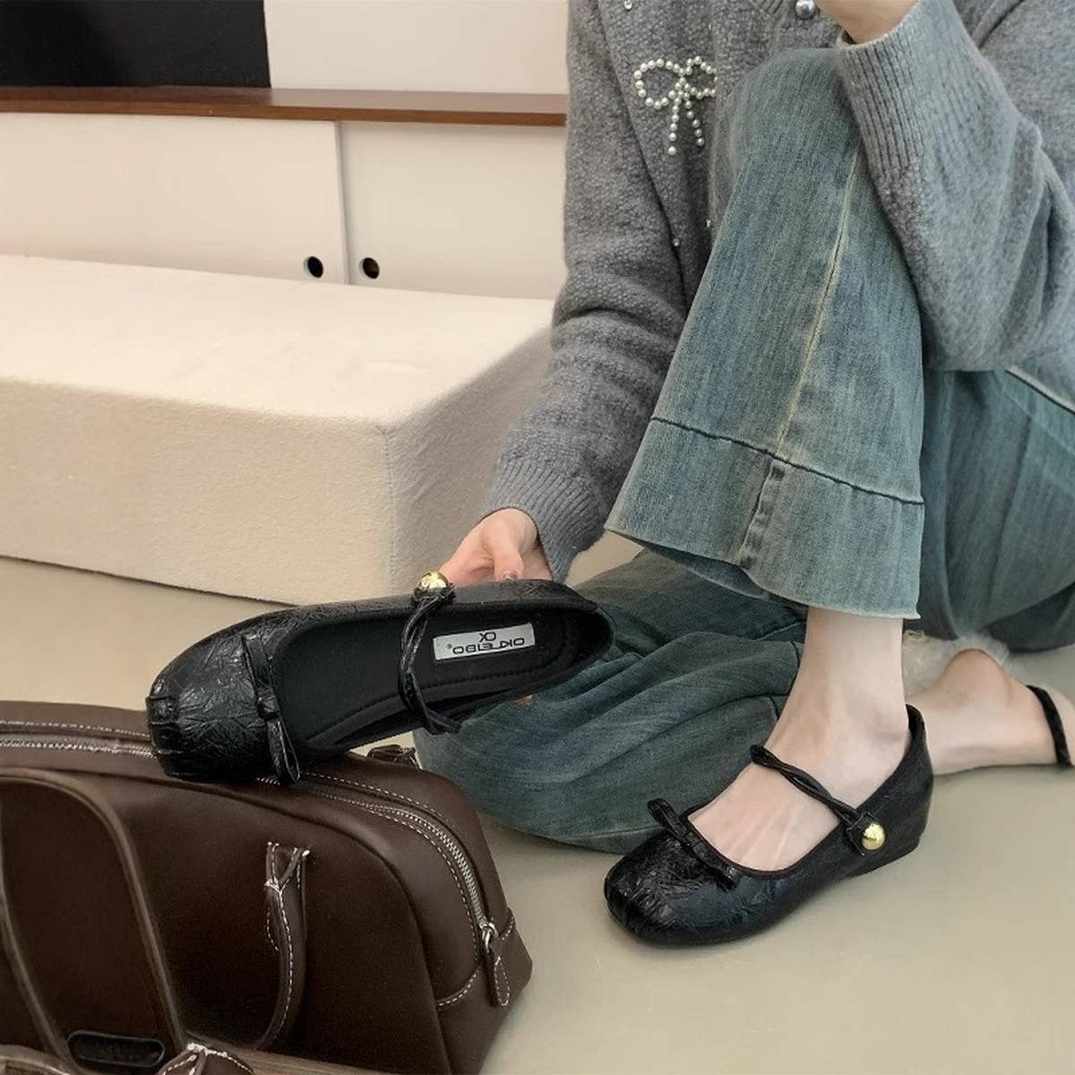 Silver Hidden Heel Mary Janes for Soft Looks