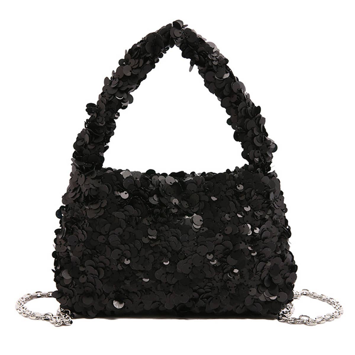 Sequined versatile pleated crossbody bag