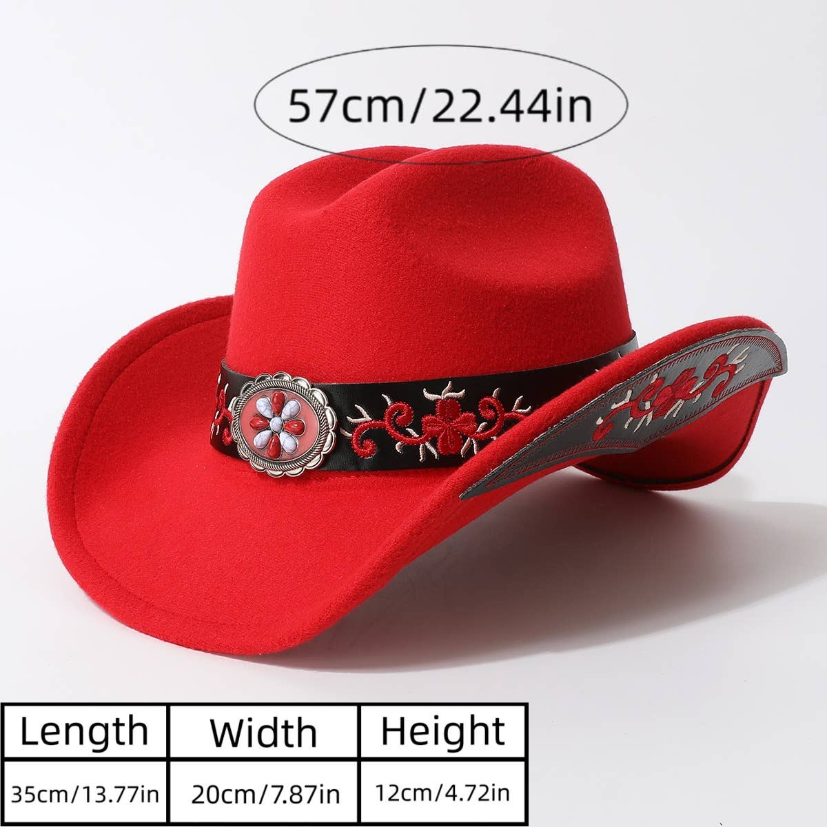 Ethnic Style Western Cowboy Fedora Hat_CWAH3628