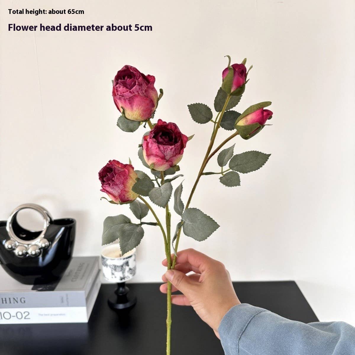 Burnt Edge Lola Rose Artificial Flower Prop_CWMM6569