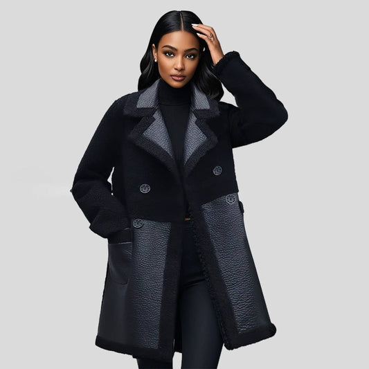 Vintage Reversible Faux Fur Lined Long Coat Women