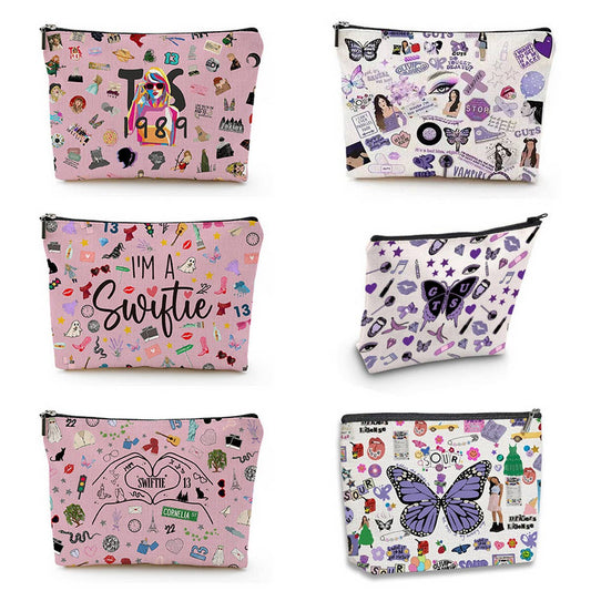 PINK LETTER DOUBLE-SIDED PRINTED COSMETIC BAG_CWAB2247