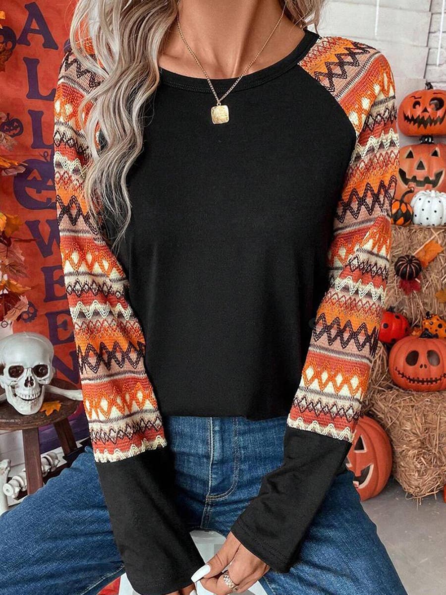 ROUND NECK THIN CASUAL PRINT SHOULDER GUARD