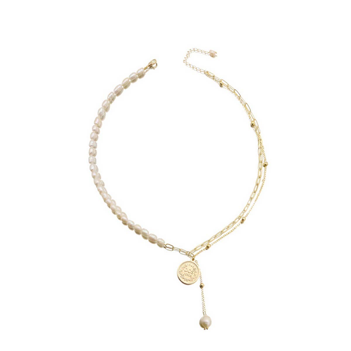 ALL-MATCH NATURAL FRESHWATER PEARL NECKLACE_CWAJE3849