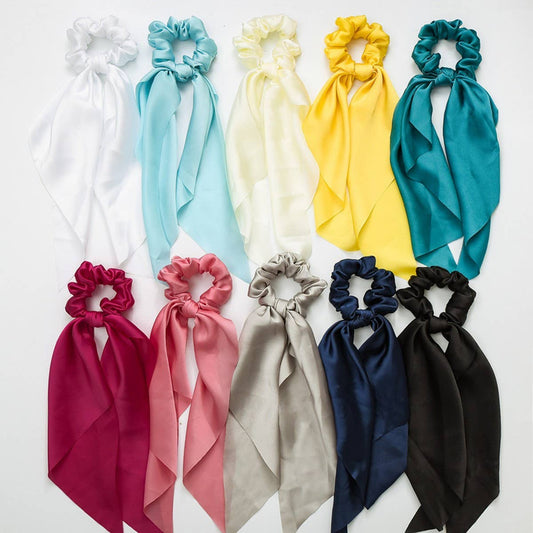 NEW SOLID COLOR KNOTTED RIBBON HAIR TIE_CWAHA0850