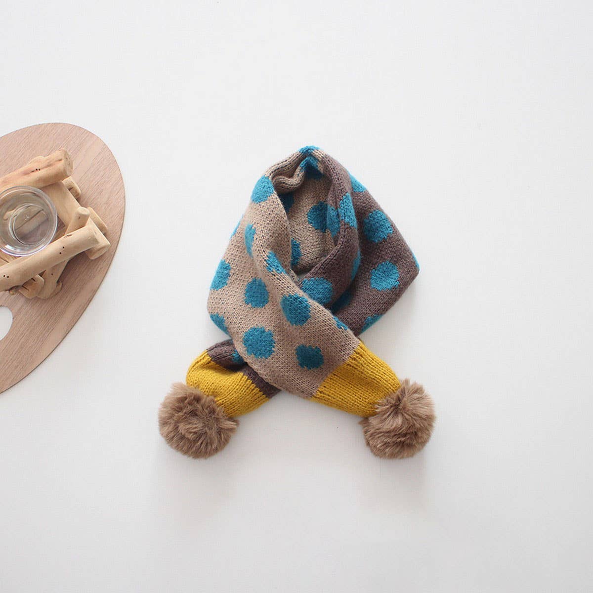 Colorful Polka Dot Knitted Scarf - Kids Neck Scarf
