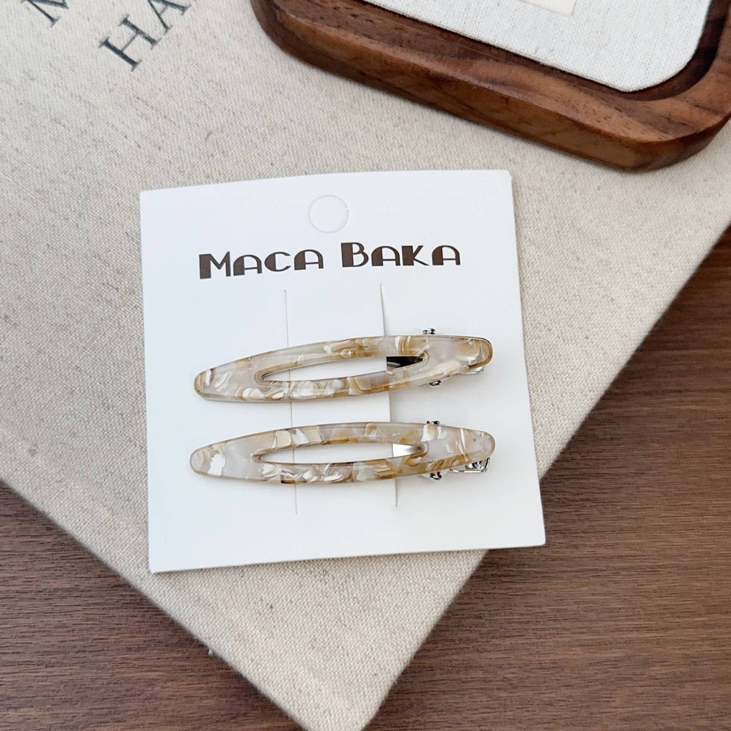 Small niche simple hollow willow acetic acid metal hairpin