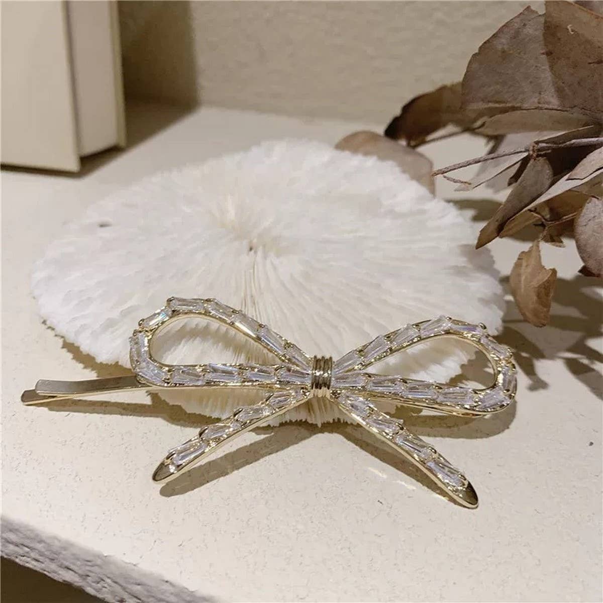Rhinestone Bow Hair Pin for Girls or Ladies