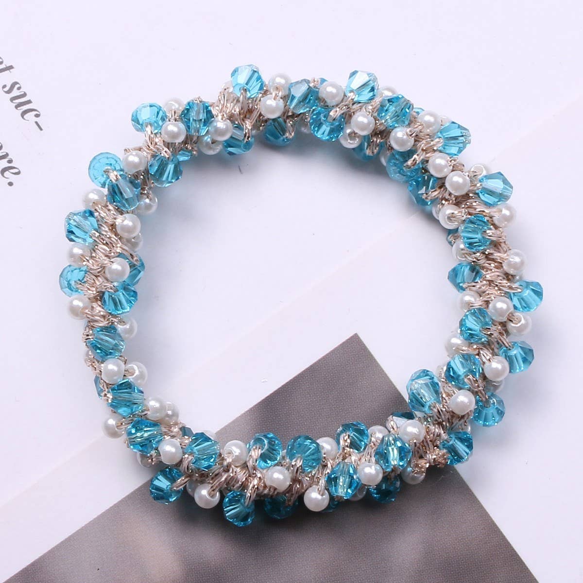 Minimalist Pearl Crystal Hair Tie Stylish Ponytail