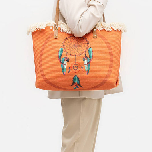 PRINTED BOHEMIAN SHOULDER BAG TOTE BAG_CWAB2000