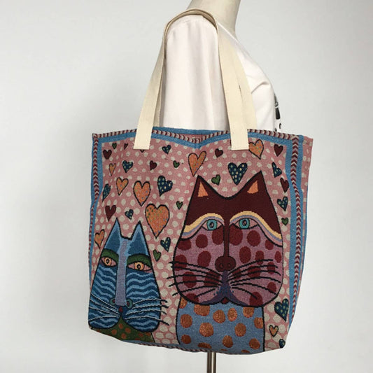 Cat cat cloth bag horizontal single-shoulder bag