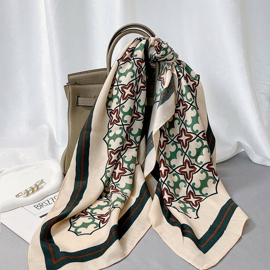 90cm Sunflower Faux Wool Velvet Scarf Wrap_CWASC0891