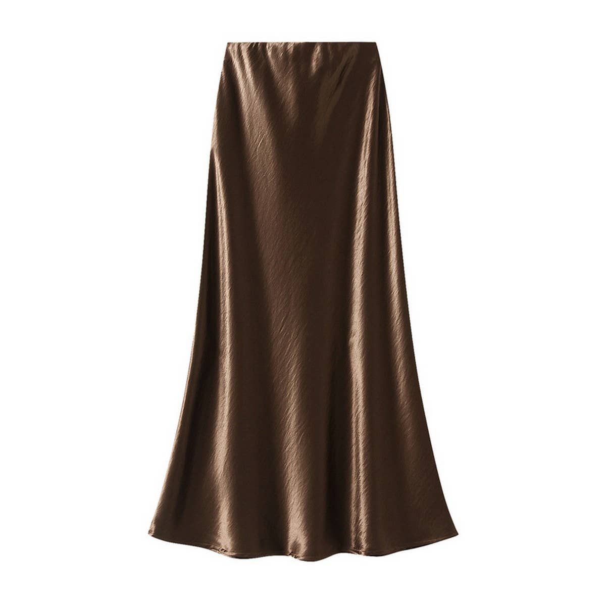 Satin Fishtail Midi Skirt with Slimming Fit