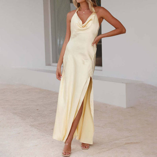 Slim sexy split midi dress