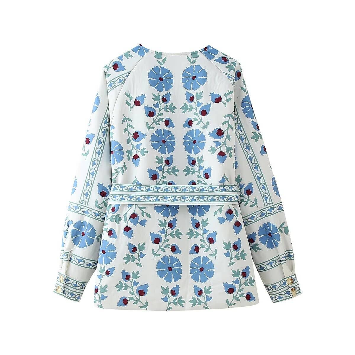 BOW-DECORATED ROUND-NECK CASUAL QUILTED JACKET_CWOJA1556