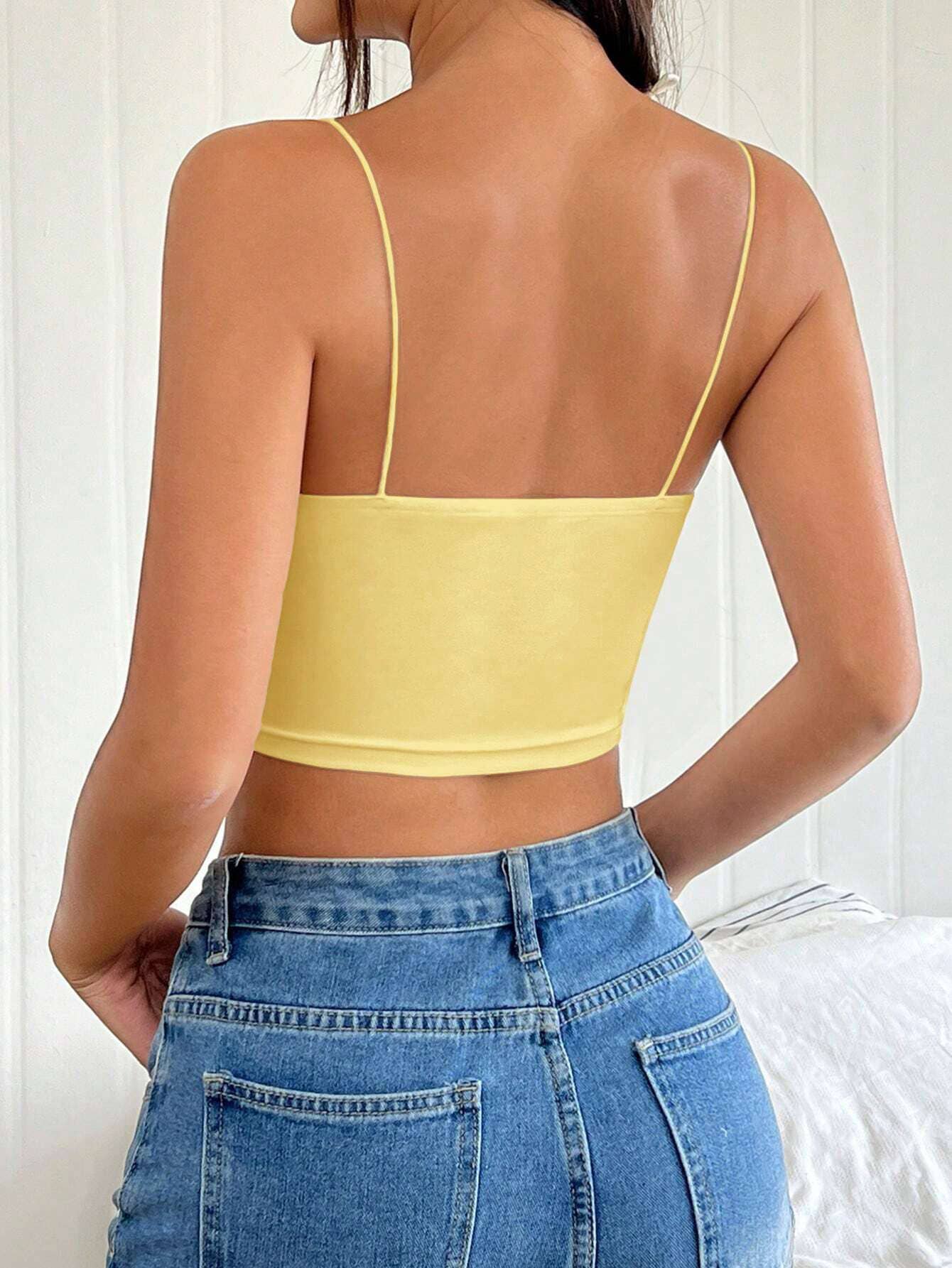 Trendy Hollow Out Cropped Tank Top