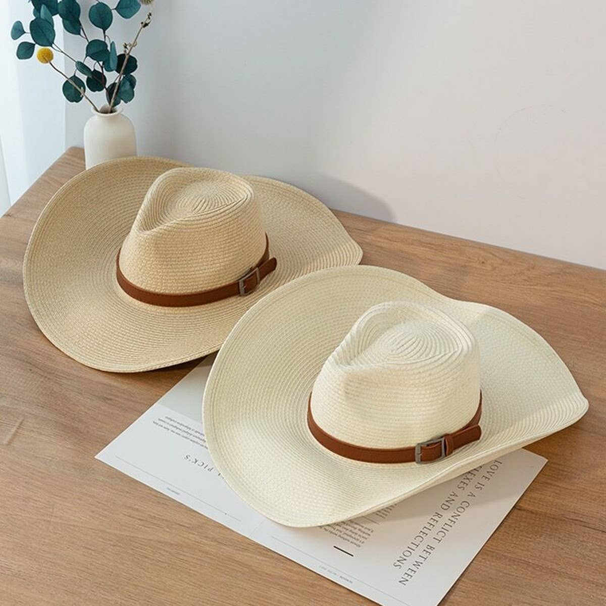 Wide Brim Straw Hat Summer Sun Protection_CWAH1158