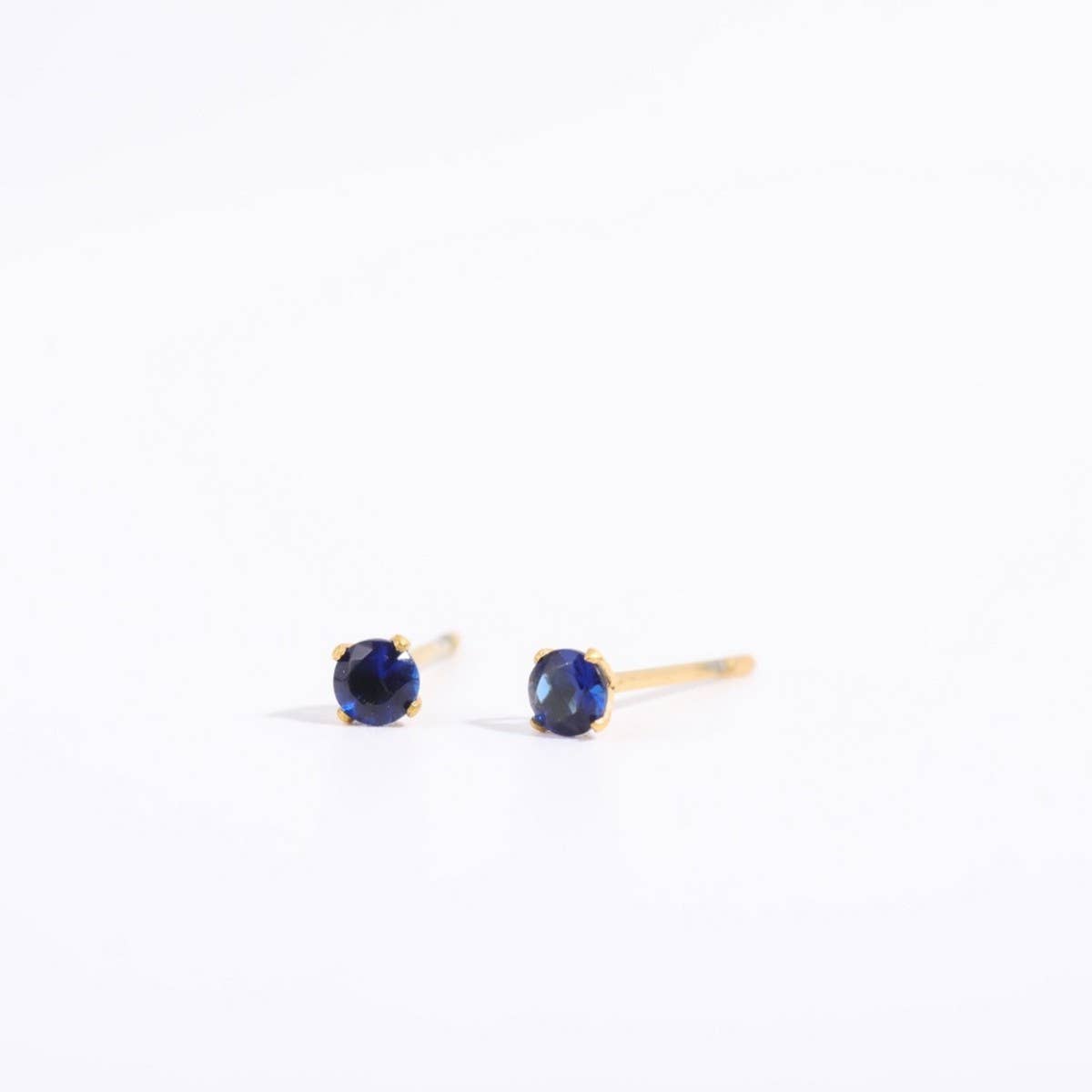 December Birthstone Stud Earrings 18K Zircon