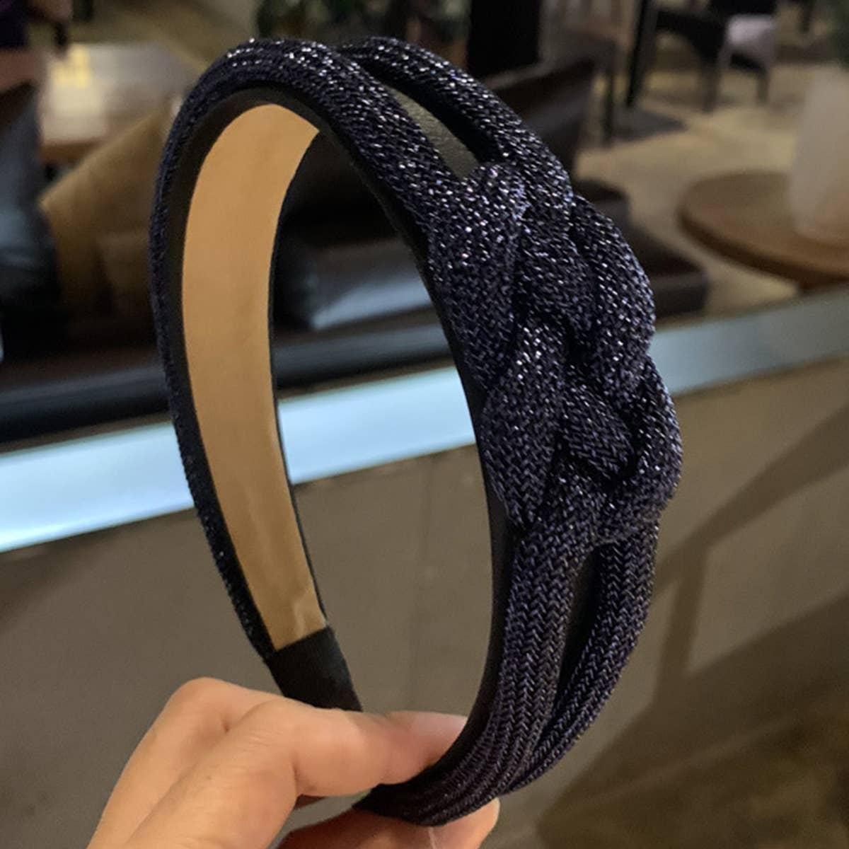 GLITTER KNOT DECOR GLAMOROUS HEADBAND_CWAHA0197