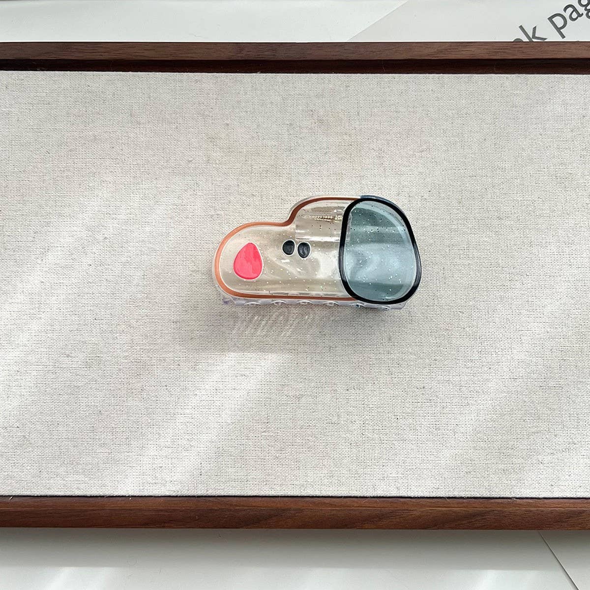 Cute Smiling Dog Transparent Hair Claw for Girls