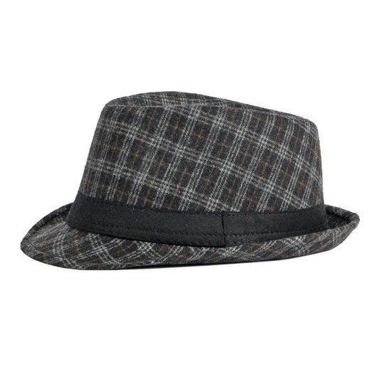 NEW AUTUMN AND WINTER LITERARY PLAID JAZZ HAT_CWAH1919