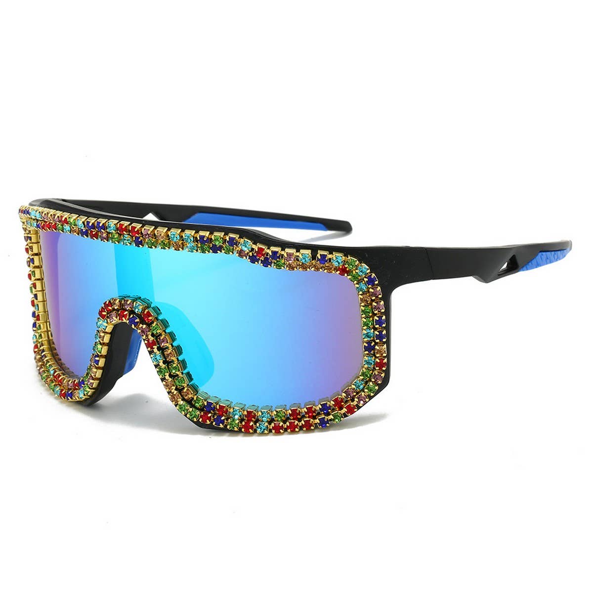 LARGE FRAME DIAMOND COLORFUL WINDPROOF SUNGLASSES