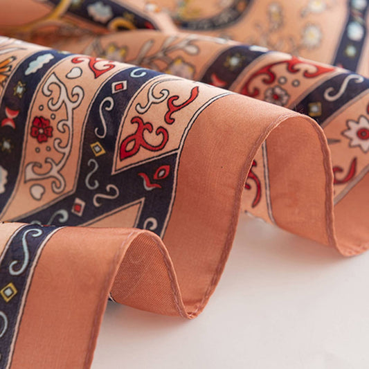 Floral Satin Square Scarf for Women?™s Elegance