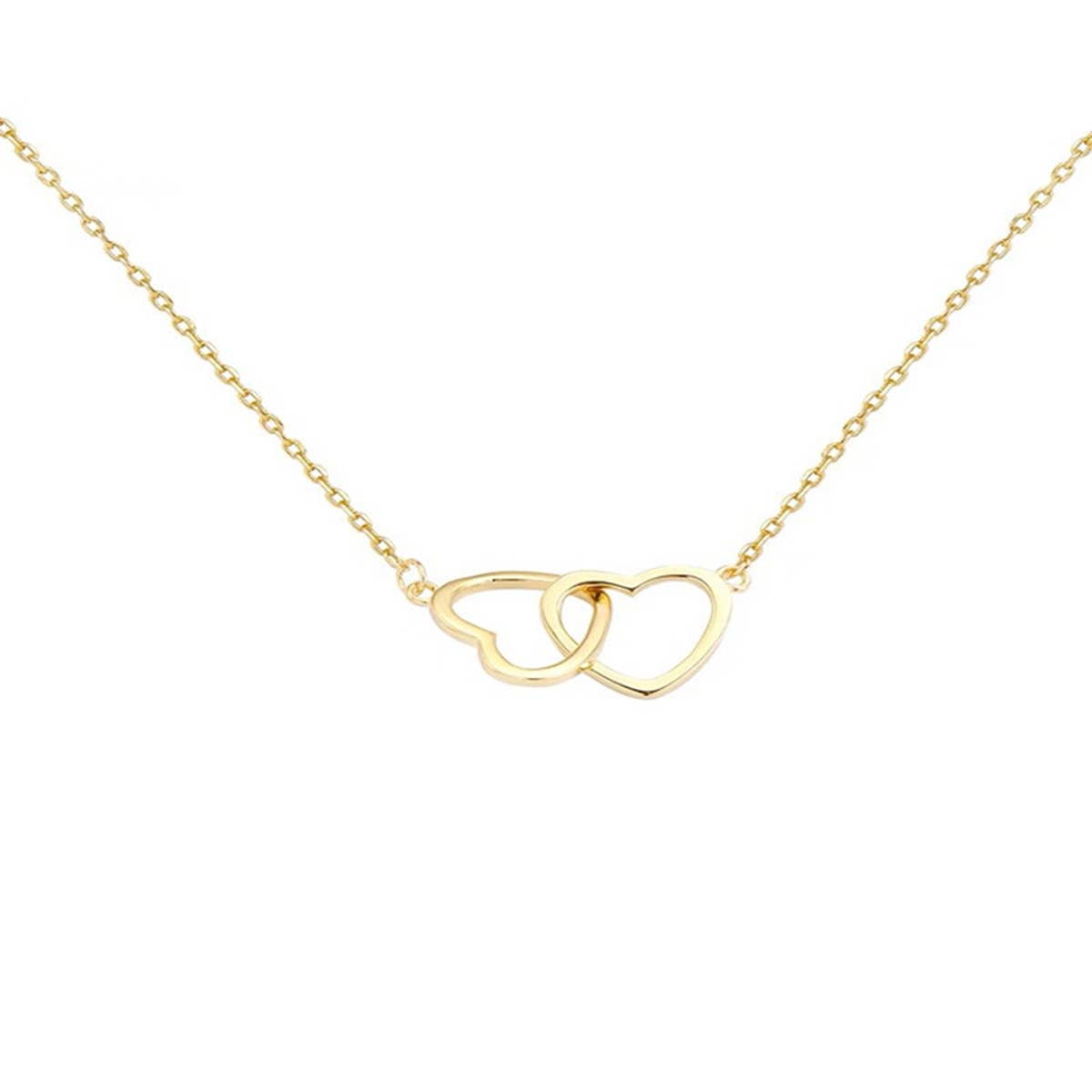 Cold wind design feeling double ring heart clavicle chain
