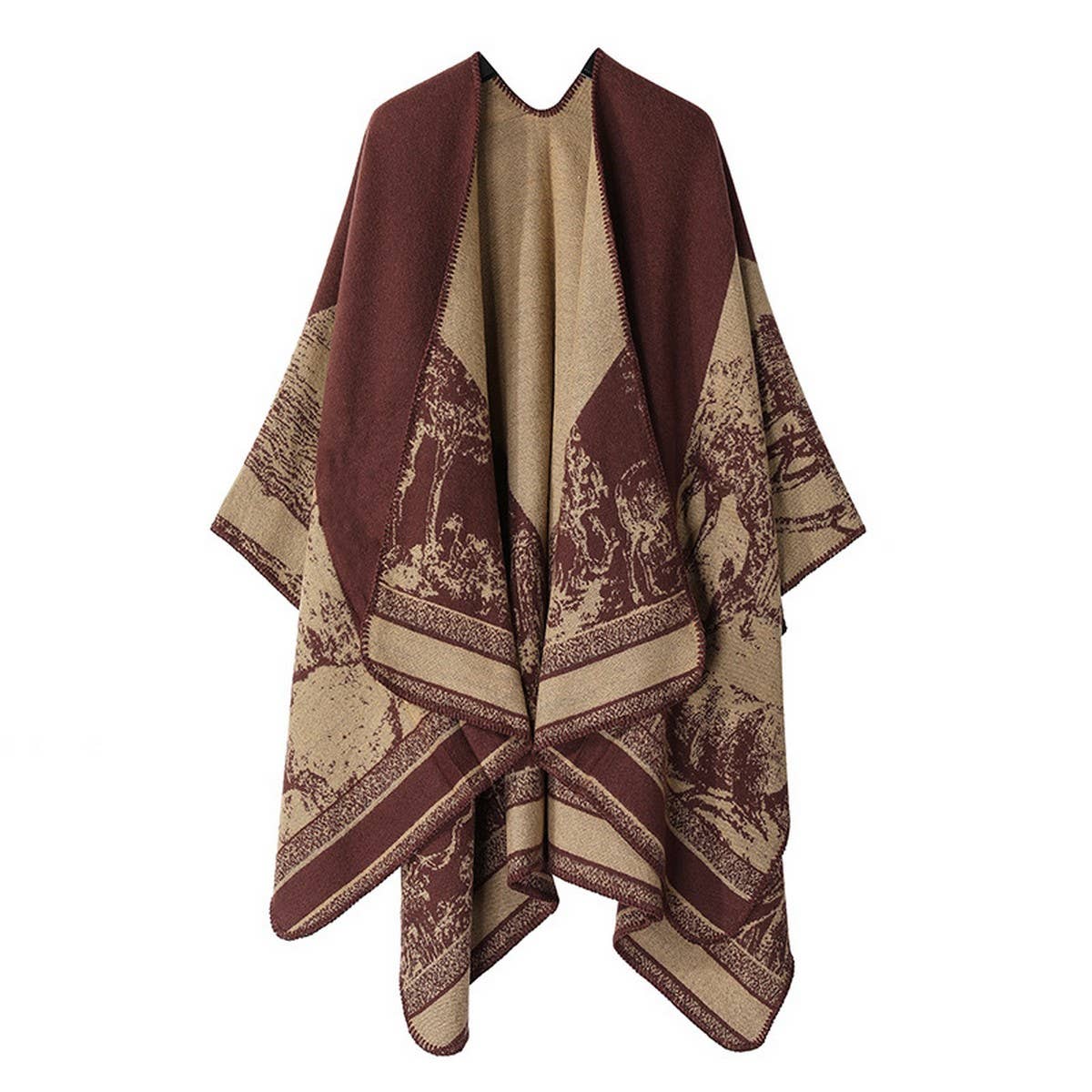 CAPE DARK DOUBLE-SIDED WARM OUTER WEAR THICK SHAWL_CWASC2116