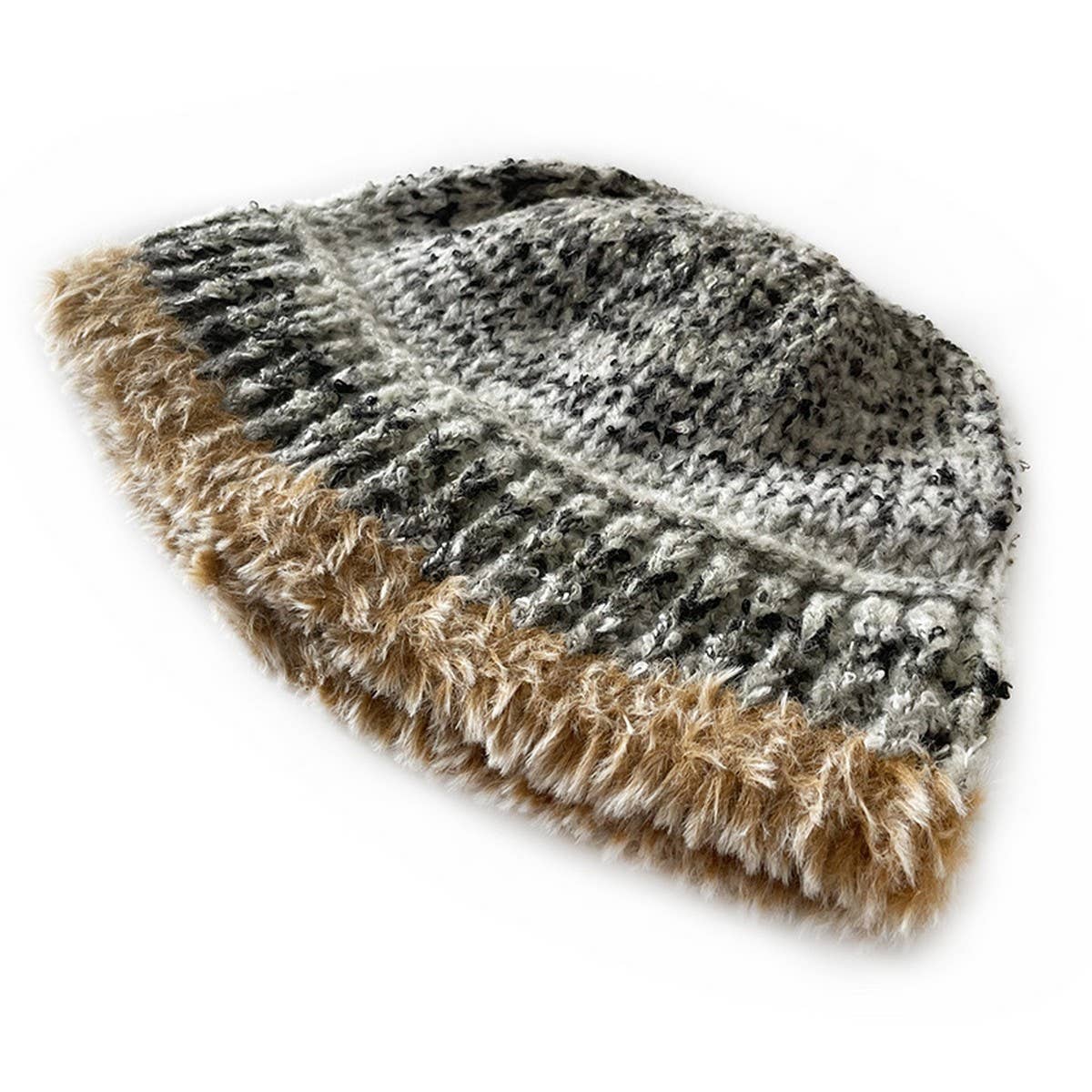 CHILDREN'S KNITTED HAT COLORFUL STRIPED BUCKET HAT_CWAH2050