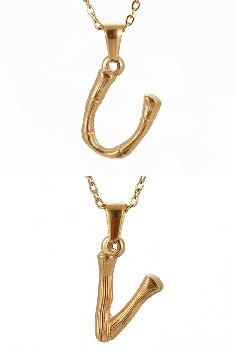 FASHION TEXTURE ALPHABET INITIAL NECKLACE_CWAJE223