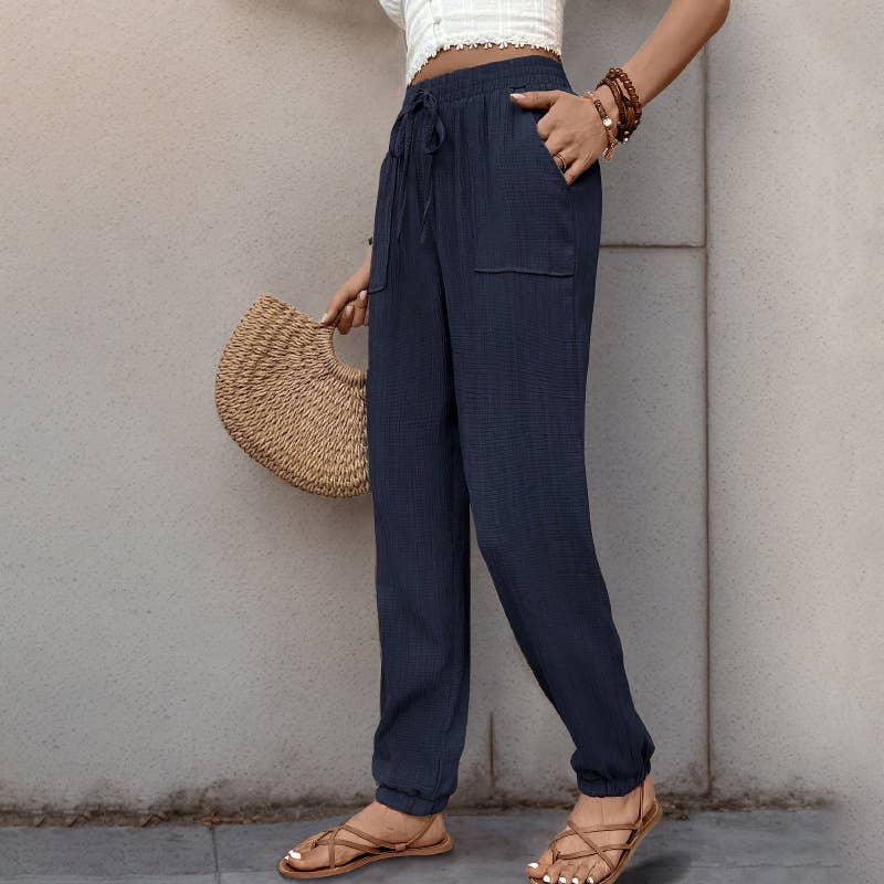 Texture sense casual long small foot pants