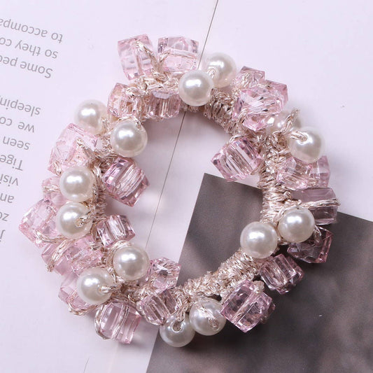 Elegant Pearl Crystal Hair Tie New Simple Style