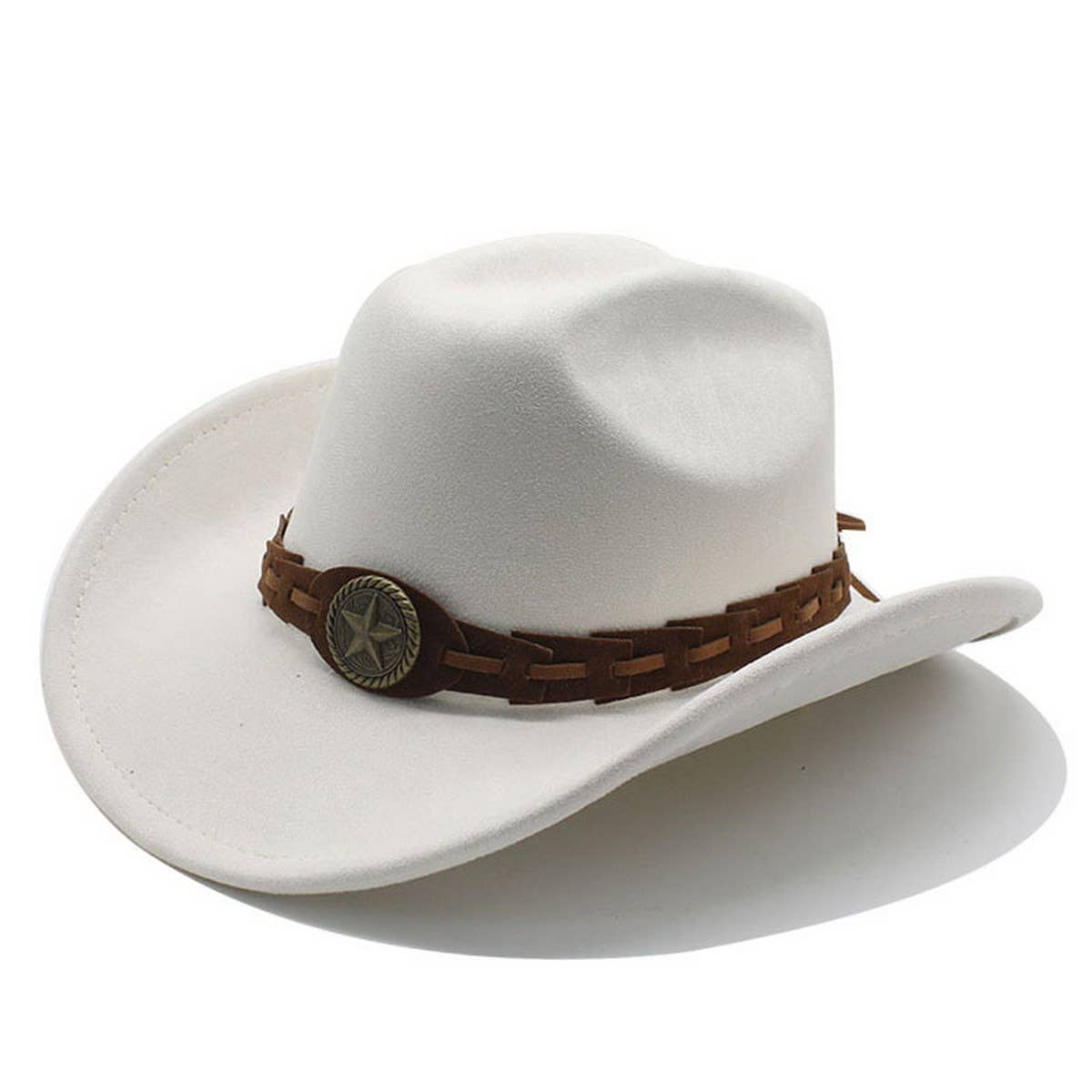Faux Suede Felt Cowboy Hat Men's Classic Fedora_CWAH2510