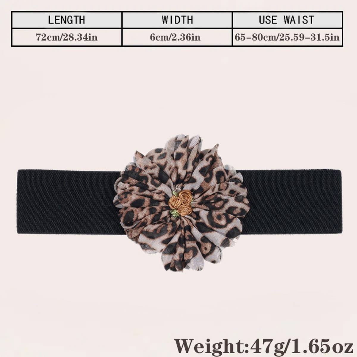 Elastic Wide Floral Waist Belt for Dresses