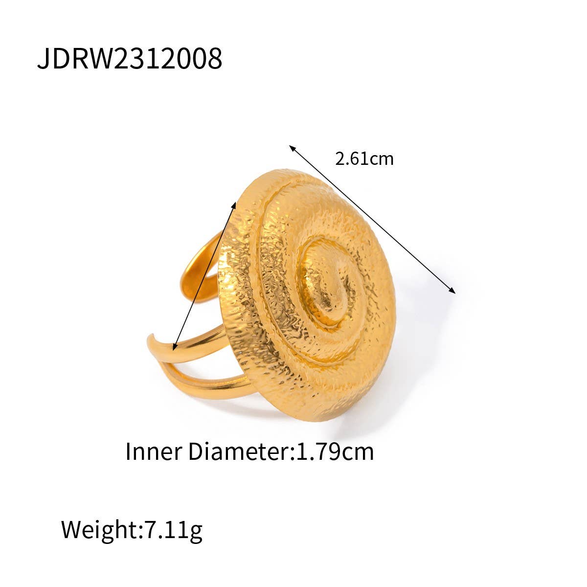 STYLISH HAMMERED SPIRAL HOOP THREE-PIECE SET_CWAJE1372