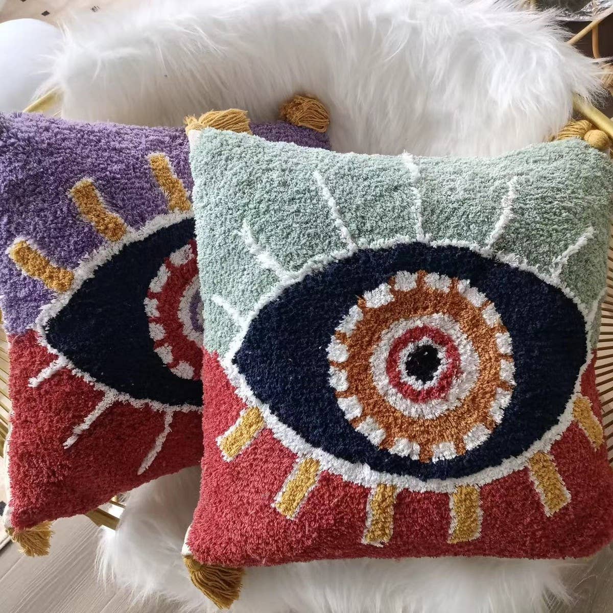 DEVIL EYE PATTERN BOLSTER PILLOW FOR COUCH