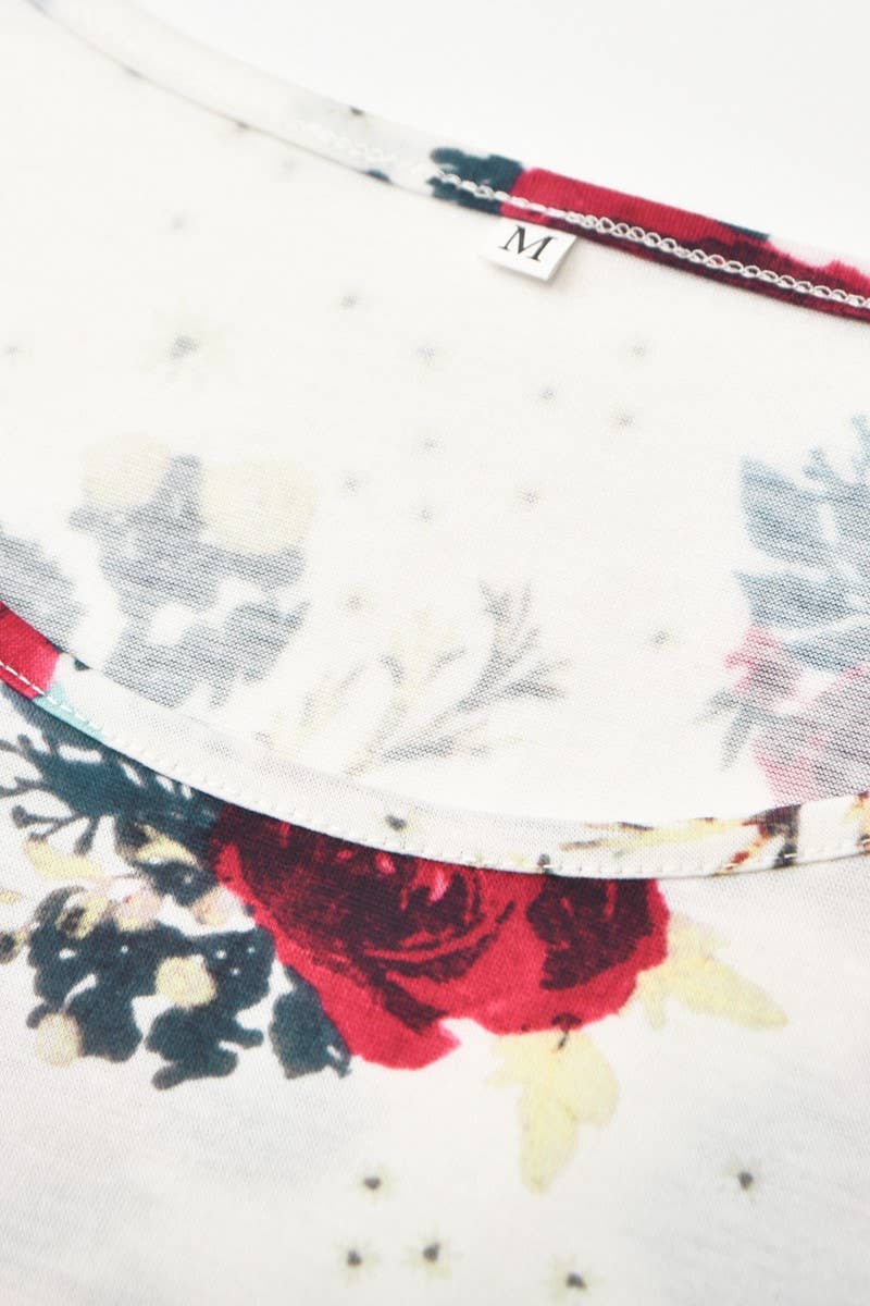 CWDSD4967_MULTIFUNCTIONAL NURSING PRINT LONG SLEEVE DRESS