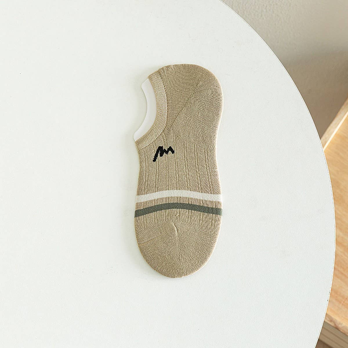 CWMS2458_SUMMER LETTER STRIPE INVISIBLE CREW SOCKS