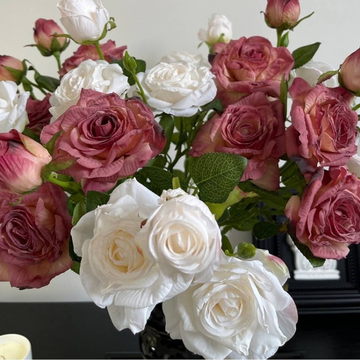 Vintage Dried-Look 3-Head Artificial Roses