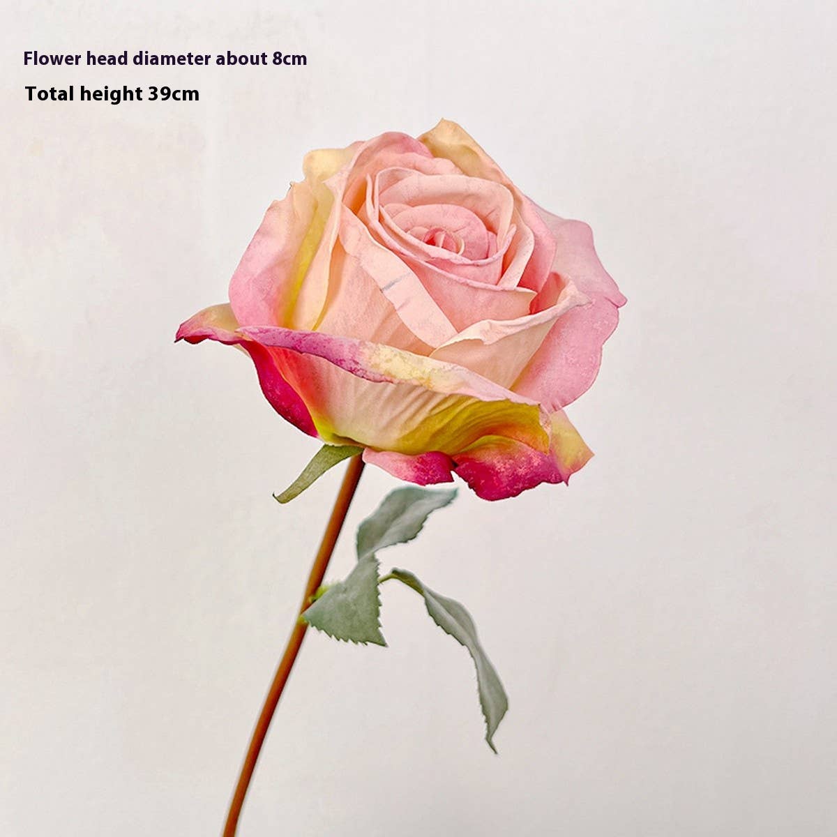 Burnt Edge Rose Bouquet Artificial Flower Decor＿CWMM6478