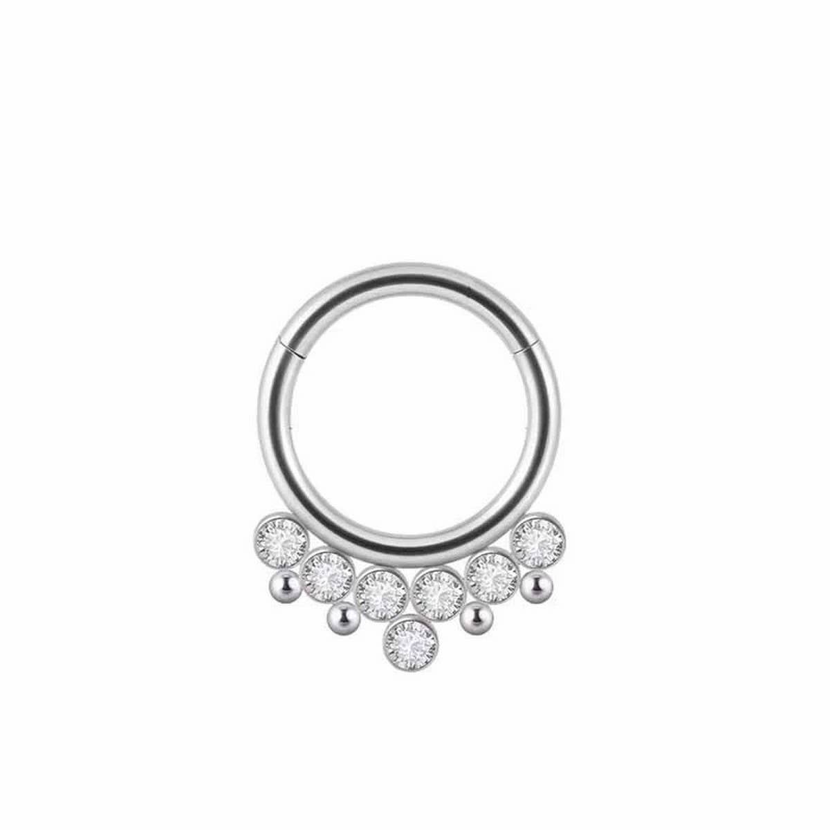 Sparkly Zircon Seamless Nose Hoop Ring_CWMM9536
