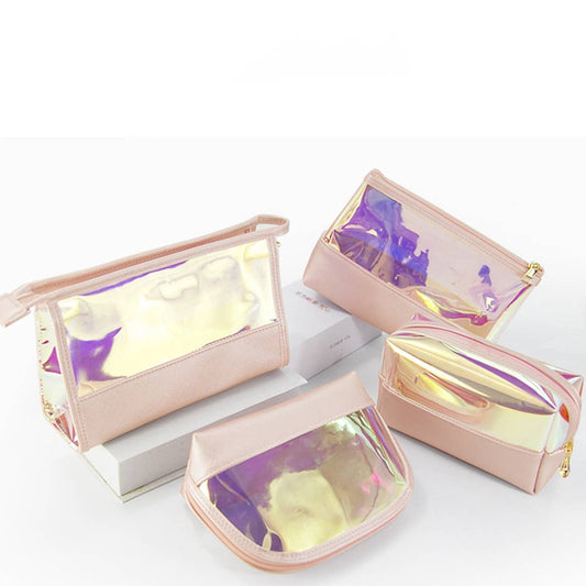 SPLICING LASER PORTABLE TRANSPARENT COSMETIC BAG_CWAB1085