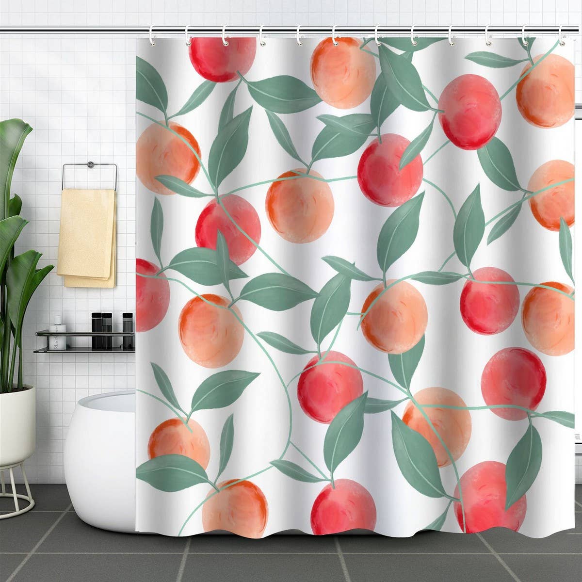 DIGITAL PRINTING FRUIT ISOLATION SHOWER CURTAIN