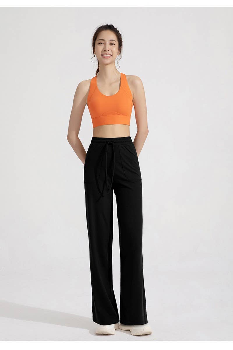 CWBLP1509_HIGH WAIST LOOSE POCKET WIDE LEG YOGA PANTS