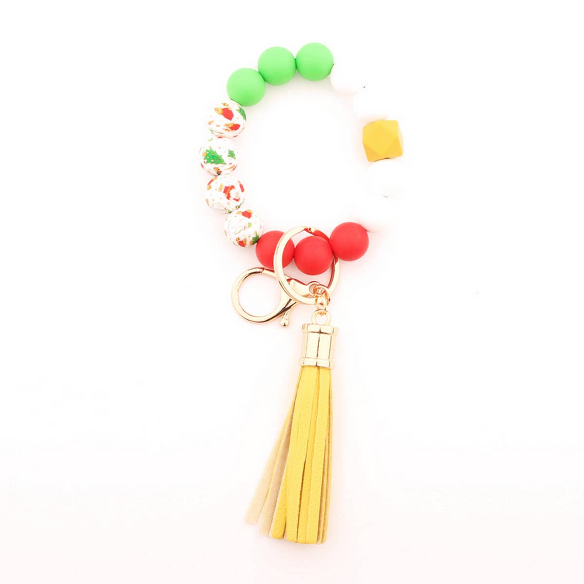 CHRISTMAS BEAD BRACELET CARD HOLDER KEYCHAIN