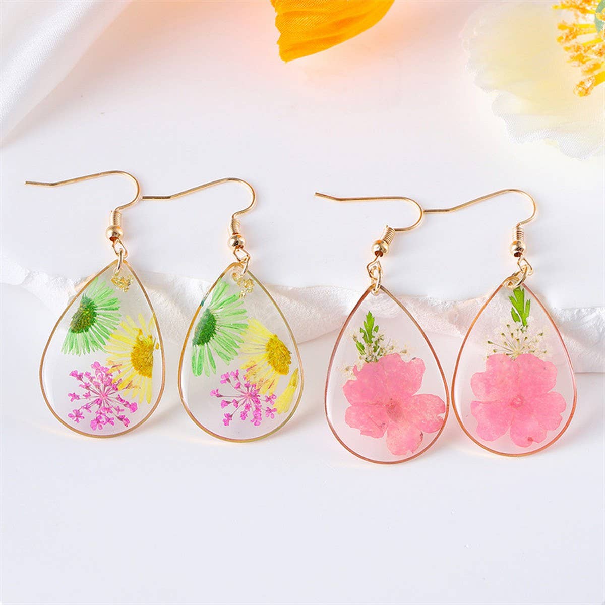 FASHIONABLE FLOWER PASTORAL STYLE EARRINGS