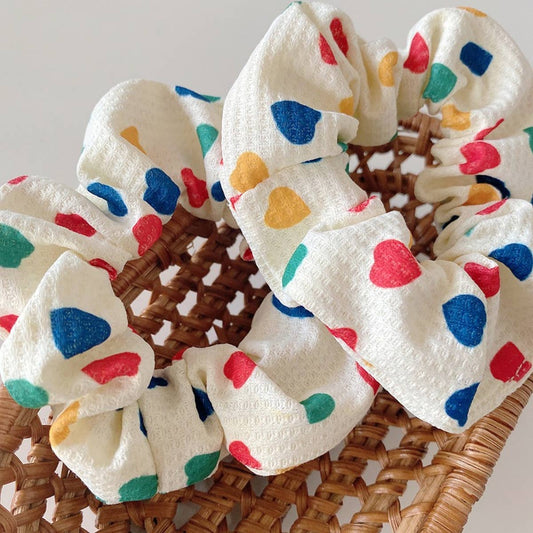 WOMEN SWEET RAINBOW HEART HAIR TIE