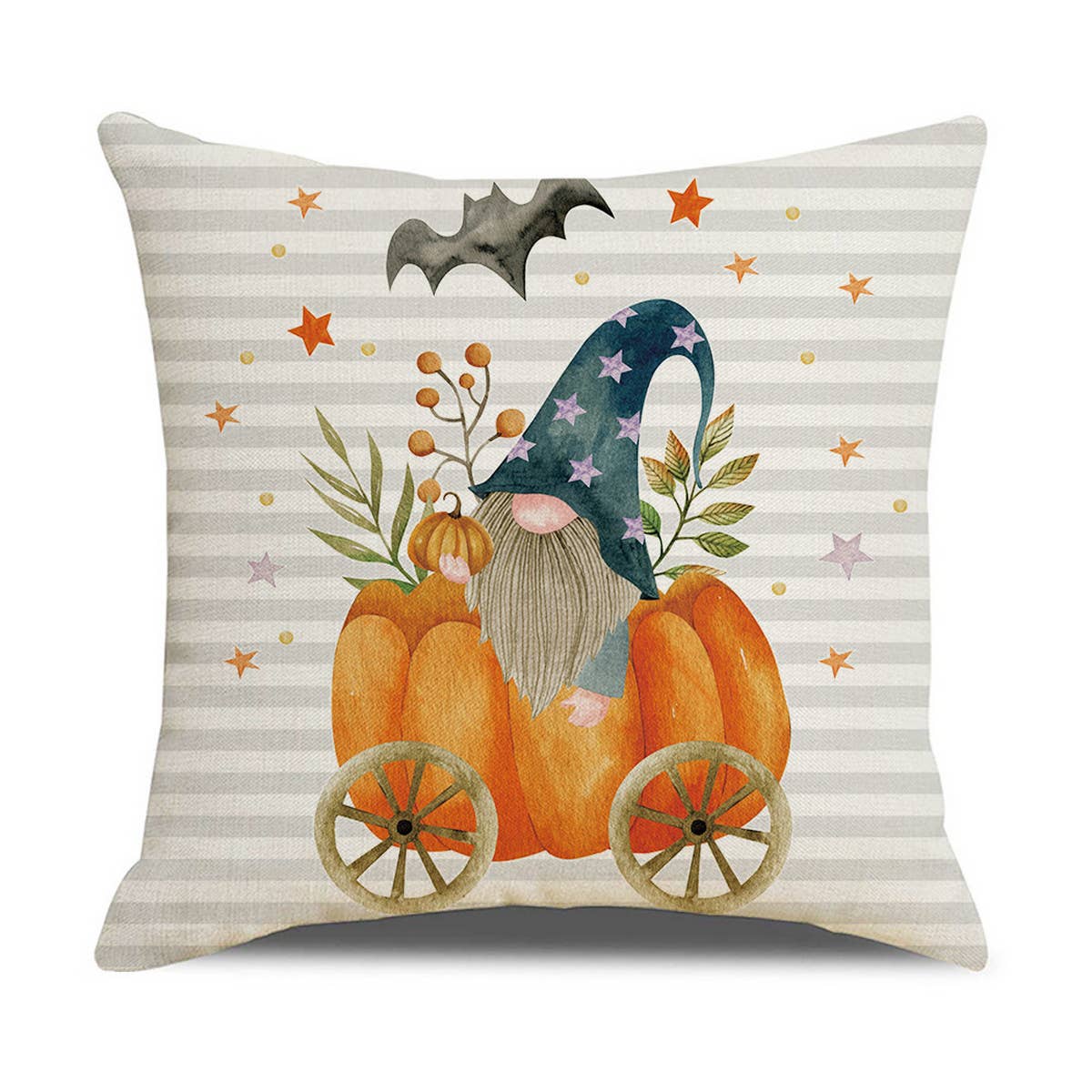 HALLOWEEN PUMPKIN CAR LINEN PILLOWCASE